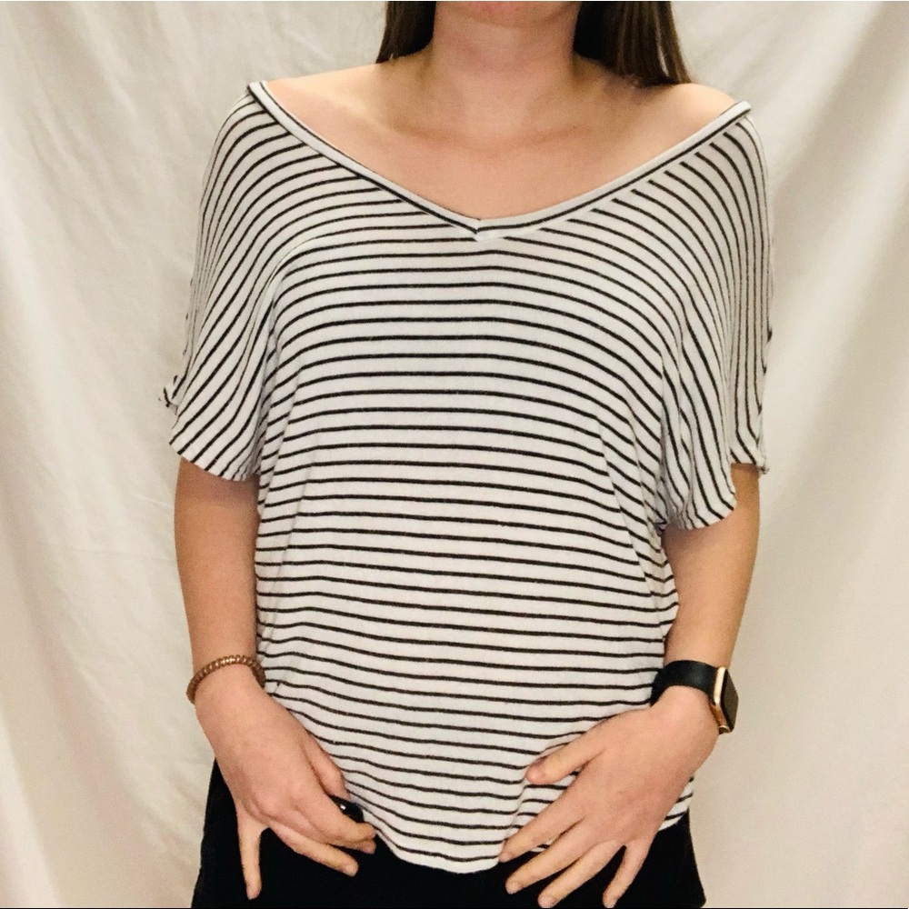 TOPSHOP Striped Short Sleeve Shirt